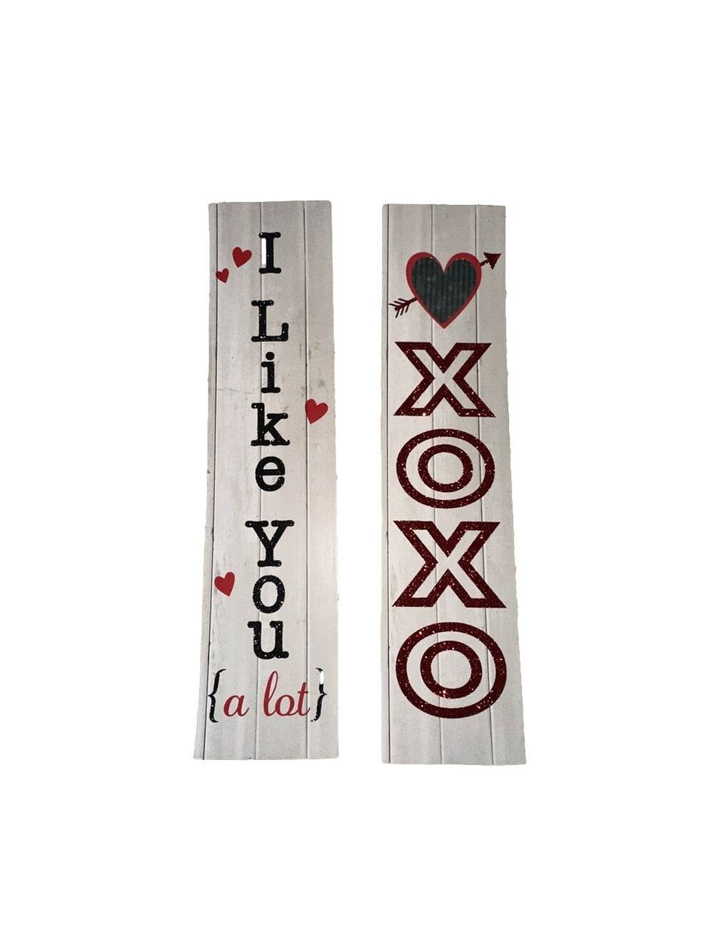 Valentines Day Wall Art Door Hanger Plaques Set Two